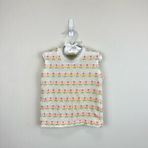 Vintage Girls Floral Pointelle Tank Top 4T USA